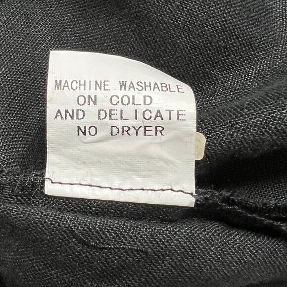 Amelline 100% Linen 3/4 Sleeve Cowl Neck Blouse Top Women's Size Medium Black - Picture 6 of 6